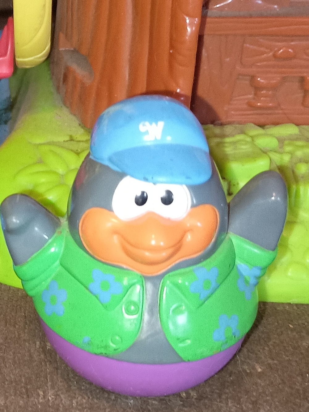 Playskool Weebles figure Penguin Toy in Green and Blue - Branded